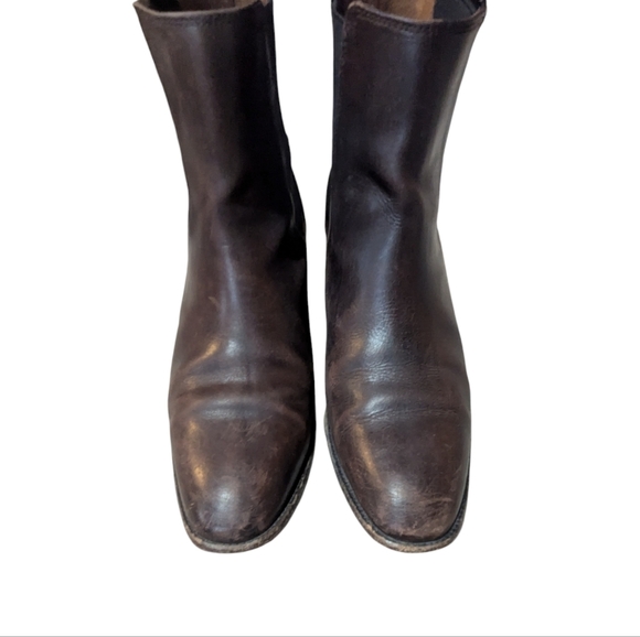 Frye Dara Leather Chelsea Ankle Boots Chocolate Brown size 11 Classic - Picture 8 of 9